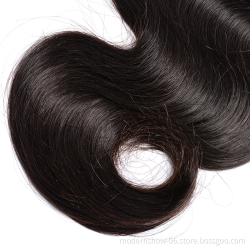 100 Unprocessed Remy Body Wave Virgin Brazilian Hair Human Hair Bundles With Lace Closure